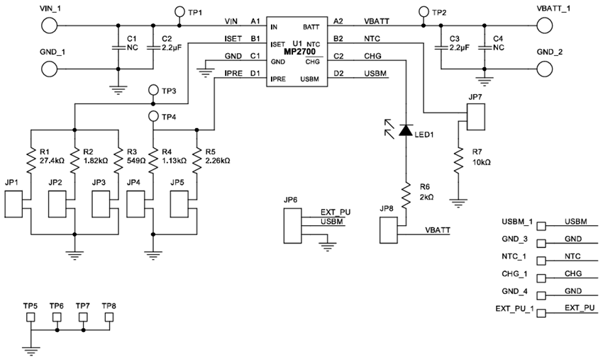 Schematic - Monolithic Power Systems (MPS) EV2700-C-00A Evaluation Board